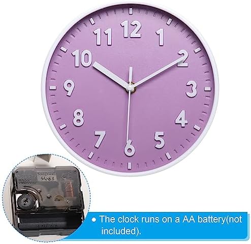 PATIKIL 8 Inch Wall Clock, 3D Number Quartz Battery Operated Silent Non-Ticking - Image 4