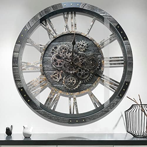 27" Real Moving Gears Large Wall Clock by DORBOKER