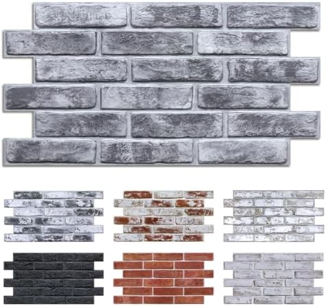 Commomy Faux Brick 3D Wall Panels, Thin UrltraLight PVC 22.8" x 11.8" by CommomyDecor