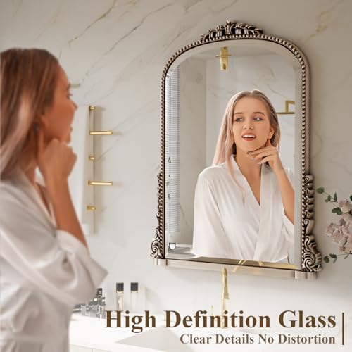 28"×40" Silver Arched Wall Mirror - Image 6