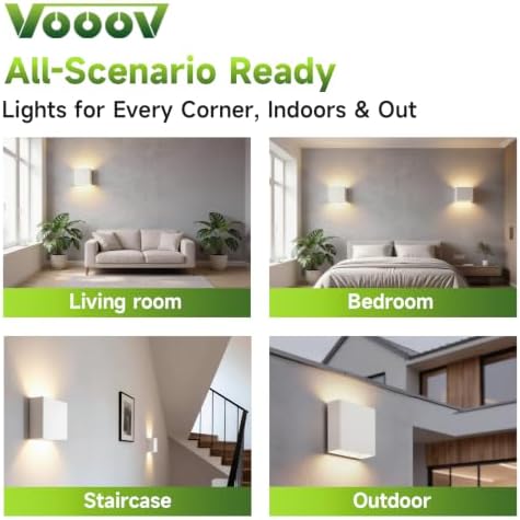 White Up & Down Modern Aluminum Indoor Outdoor LED Wall Sconce - Image 4