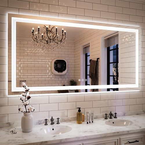 ISKM 60x28 LED Mirror for Bathroom, Front and Back Lit by ISKM-IStillKeepMovin