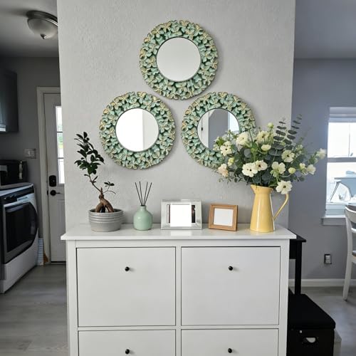 DXYAKY 3 Pack Floral Ornate Decorative Wall Mirror - Image 2