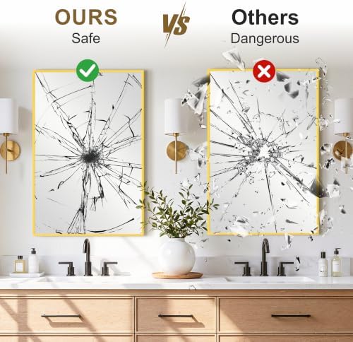 Bathroom Vanity Mirror for Over Sink, 30x20 Inch Matte Gold Mirror - Image 4