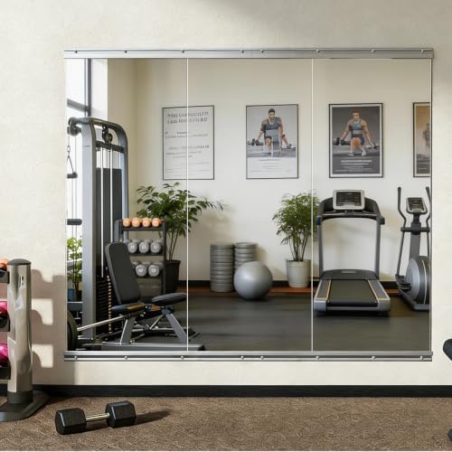 VooBang Home Gym Mirror 3 PCS 24"×48", Frameless Wall Mirror Full Length - Image 3