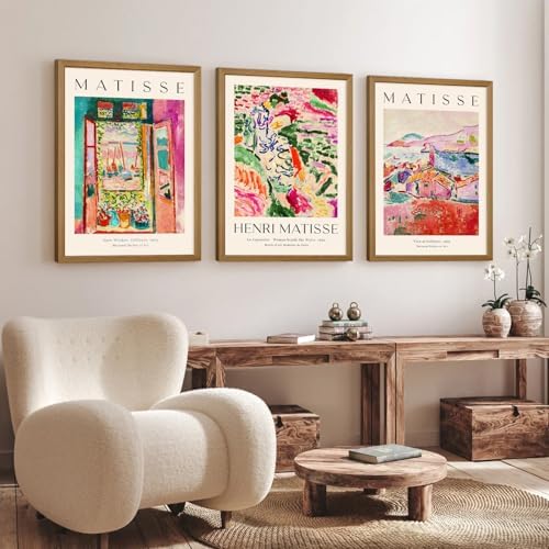 Henri Matisse Wall Art Prints Set of 3 Matisse Wall Decor Aesthetic Canvas - Image 3