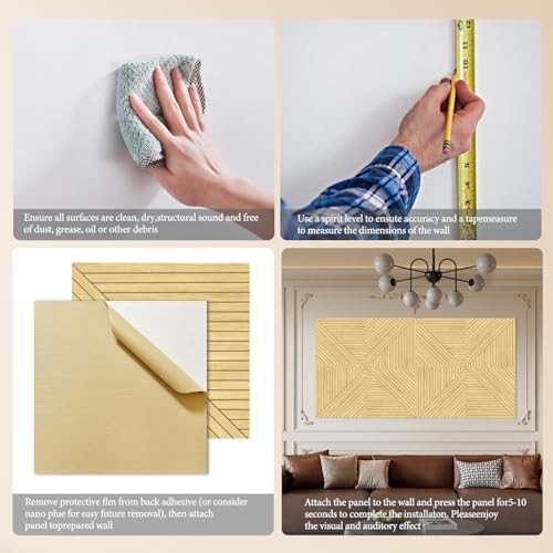 JBER Wood-Pattern Acoustic Panels 23.6" x 23.6", 6 Pack - Image 5