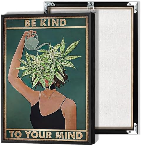 Vintage Mental Health Be Kind To Your Mind Posters Green Background Abstract by Unknown