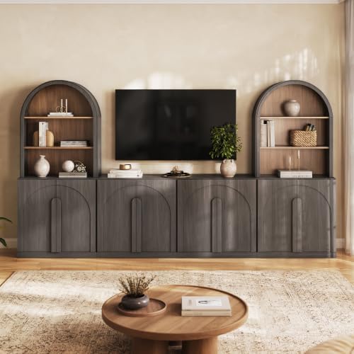 BELLEZE Bijou 126" Wall Unit 6-Piece Modular TV Stand - Image 5