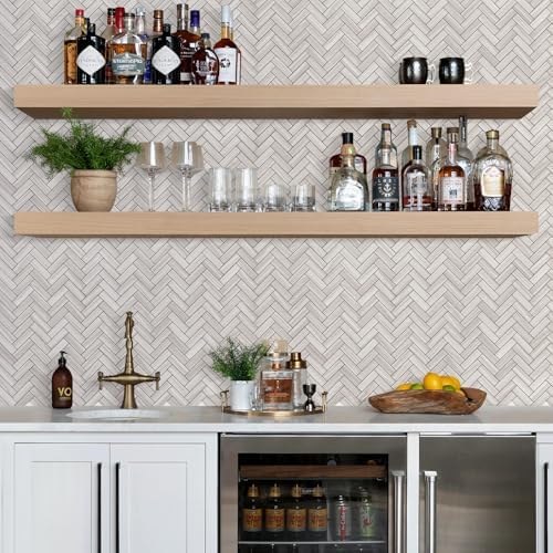 STICKGOO 10-Sheet Peel and Stick Backsplash, PVC Backsplash Tile, Herringbone - Image 2