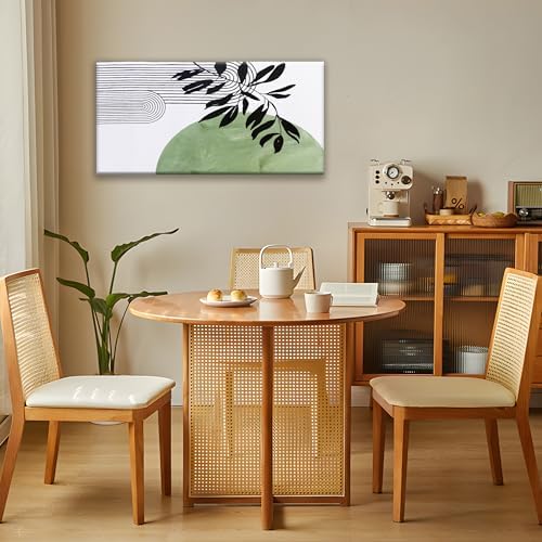 TAIJXAGSG Abstract Boho Green Wall Art Modern Canvas Art Wall Decor Artwork - Image 3