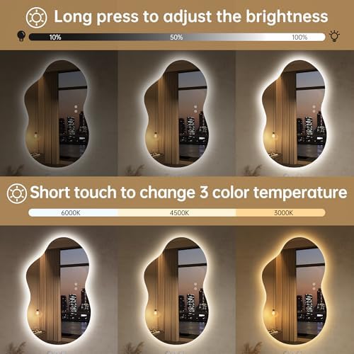 LOVESPEJO Irregular Backlit Mirror Bathroom 40"x24", LED Mirror - Image 5
