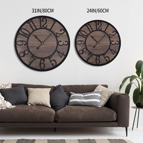 LEIKE Extra Large Wall Clock, Silent Little Ticking, Battery Operated Round - Image 5