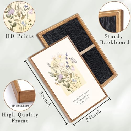 IARTTOP Extra Large Wildflower Christian Wall Art Framed 24x36 Inch Floral - Image 2