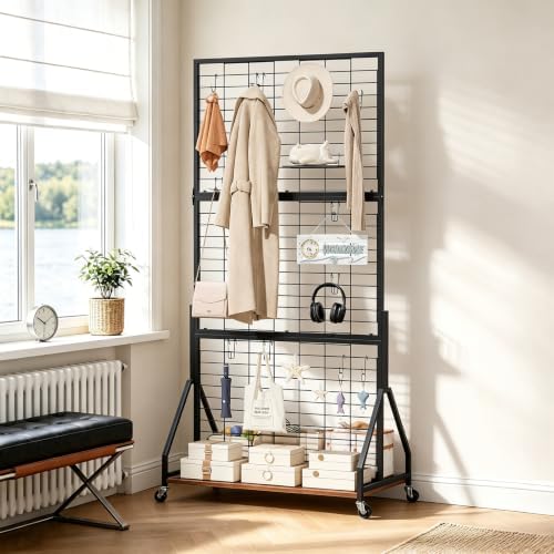 ELYKEN Foldable Grid Wall Panels, 6 x 3 FT Movable Gridwall Display Rack - Image 4