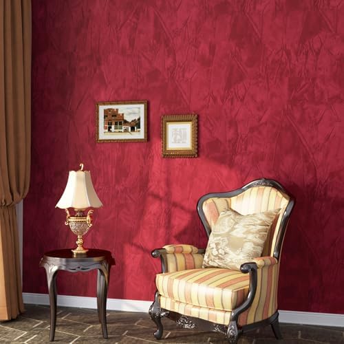 ReWallpaper Red Wallpaper Peel and Stick Textured Dark Red Velvet Wall Paper - Image 6