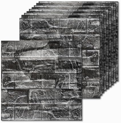 3D Wall Panels Peel and Stick Faux Foam Brick Wallpaper Covering by Umedol