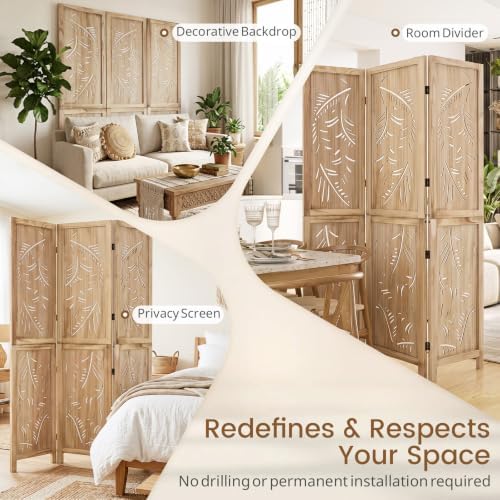 GIANTEX 3 Panel Boho Room Divider - Image 4