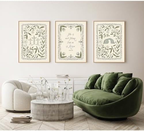 Christian Floral Wall Art Bible Verse Posters Scripture Flower Canvas Wall - Image 6