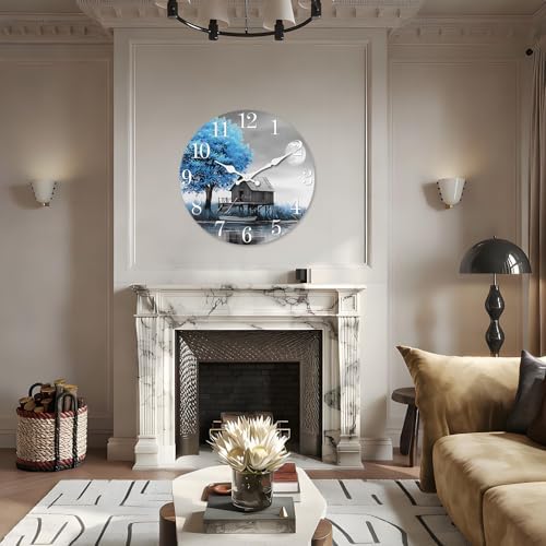 XNM 24 Inch Rustic Wooden Wall Clocks Battery Operated - Image 5