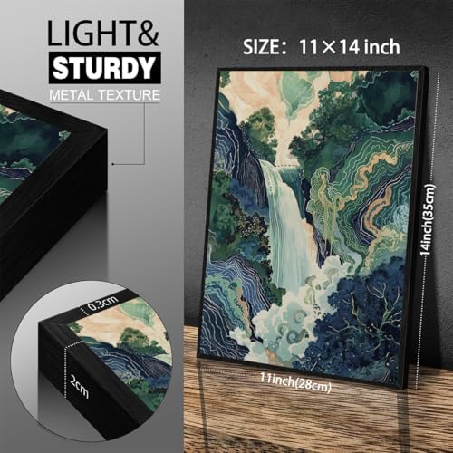 Japanese Landscape Black Framed Prints Poster Abstract Nature Mountain Canvas - Image 3