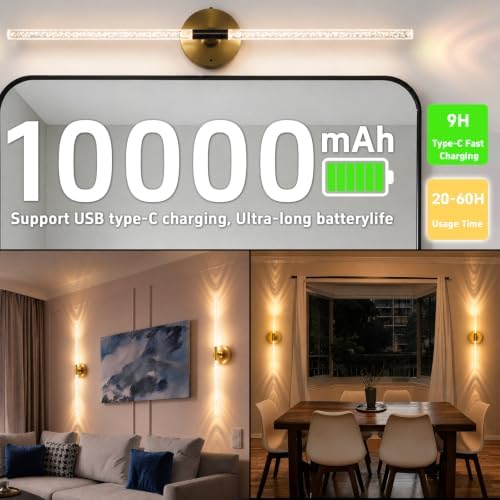 Rechargeable Wall Lights Battery Operated Sconce 2Pack - Image 3