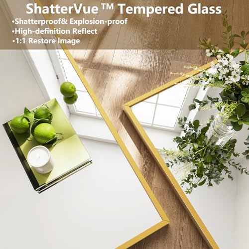 Koonmi 77"x38" Floor Mirror Full Length, Large Gold Mirror - Image 3