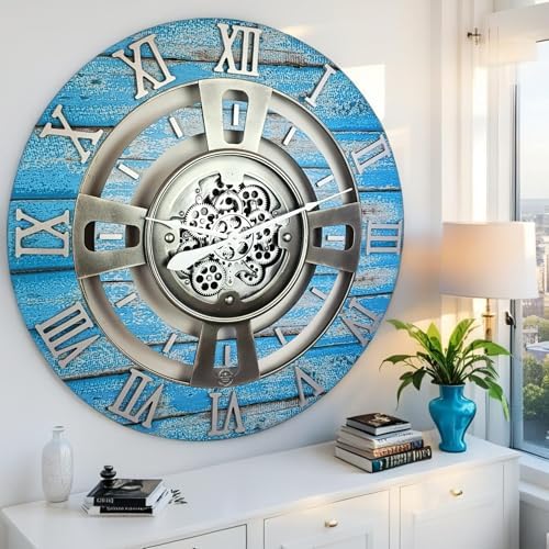 ImprovingLife The Gears Clock Real Moving Gear Wall Clock England Line) - Image 2