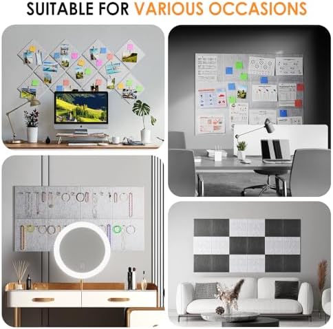 MaxGear Felt Bulletin Board 48" x 36", Light Gray Felt Wall Tile Wall Decor - Image 6