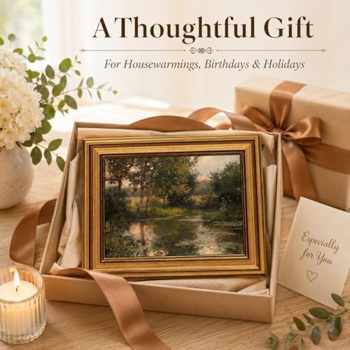 Gold Framed Wall Art, Vintage Countryside Landscape Canvas Prints – Farmhouse - Image 7