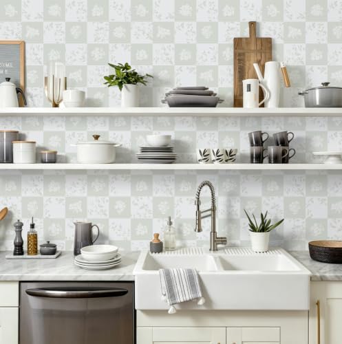 CiCiwind Contact Paper Checkered Peel and Stick Wallpaper Neutral Wallpaper - Image 6