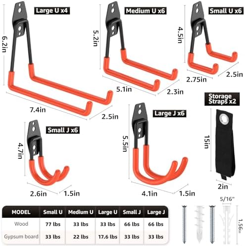 Heavy Duty Garage Hooks for Storage & Hanging Items - Image 2