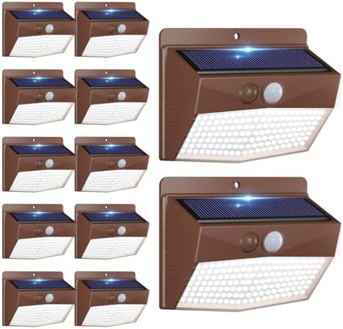Peasur 12 Pack Solar Motion Sensor Lights Outdoor Waterproof by Peasur