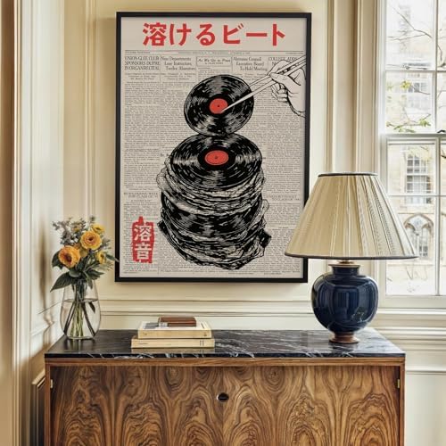 Black Framed Wall Art Retro Japanese Newspaper Music Prints Posters 8x10in - Image 6