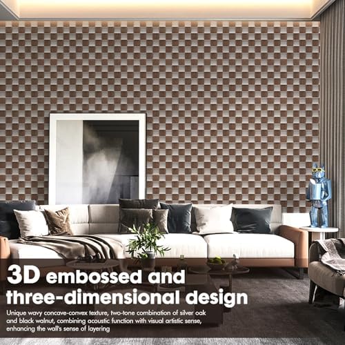 Acoustic Wood Slat Panels, 23.6"x23.6", 3D Concave Convex - Image 2