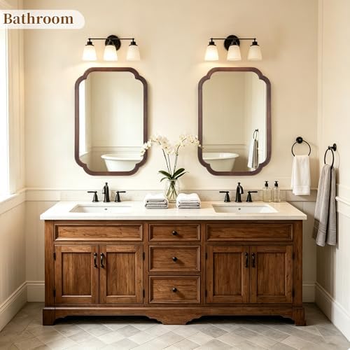 HOMECOOKIN Wood Bathroom Mirror - Image 4
