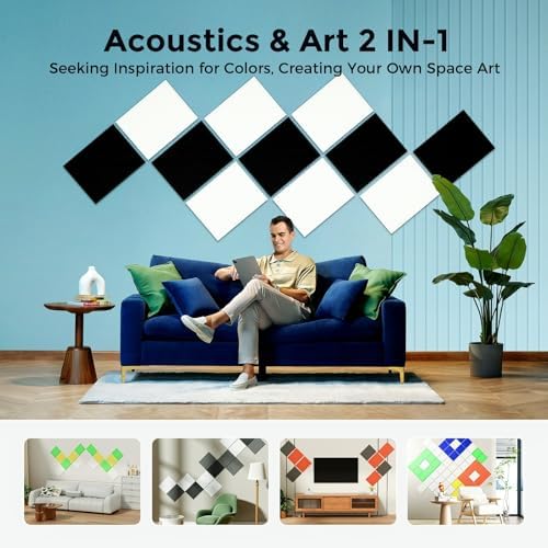 12 Pack Self-Adhesive Acoustic Panels, 2nd Generation Sound Absorbing Panel - Image 5
