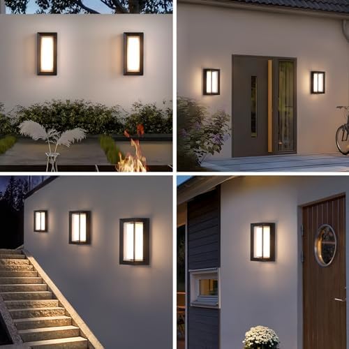 2 Pack Outdoor Wall Lights Exterior/Interior LED 24W Adjustable 3-Color 2100LM - Image 3
