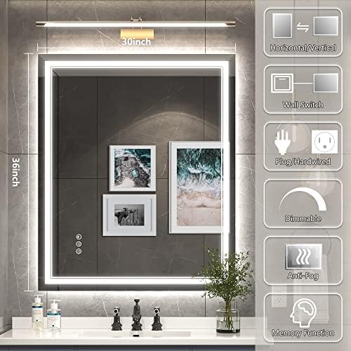 Ratsamee 30"x36" LED Bathroom Mirror - Image 3
