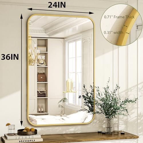 Easly 24 x 36 Inch Bathroom Mirror, Rounded Rectangular Vanity Mirror - Image 6