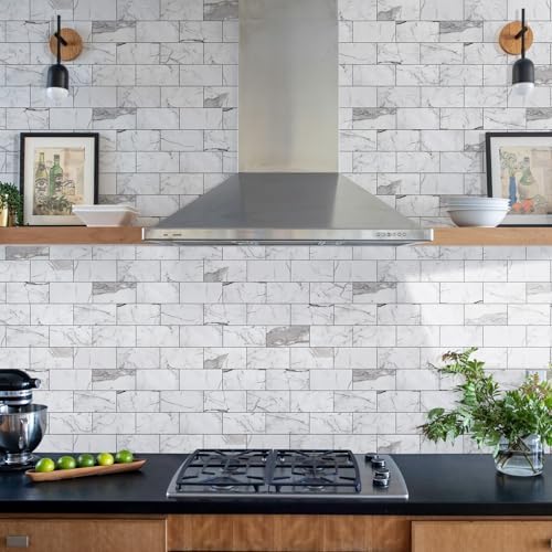 Vamos Tile 4-Piece Glossy Statury White Peel and Stick Backsplash Tile - Image 2