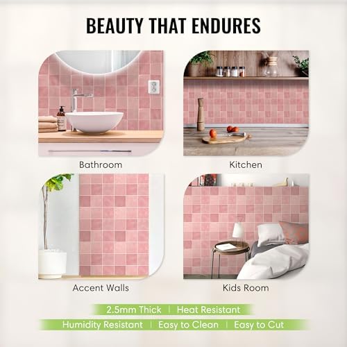 Select 5 Pack Peel and Stick Backsplash Square Tiles, 12x12 in - Image 3
