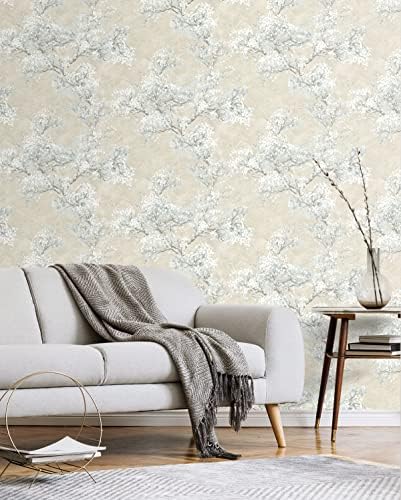 NextWall Cherry Blossom Grove Impressionistic Peel and Stick Wallpaper - Image 6