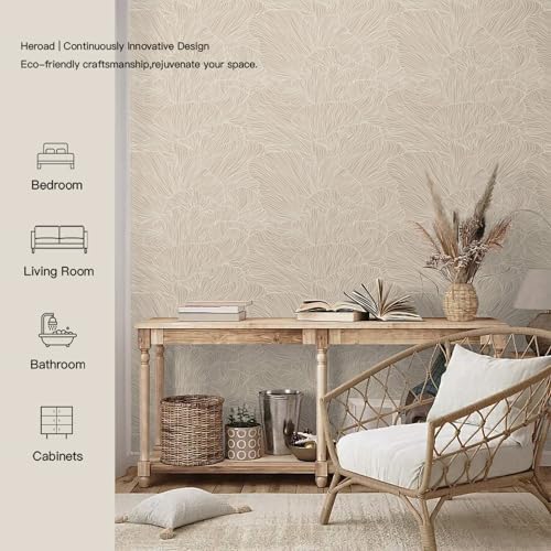 Heroad Peel and Stick Wallpaper Boho Brown Contact Paper 17.3"x78.7" Striped - Image 3
