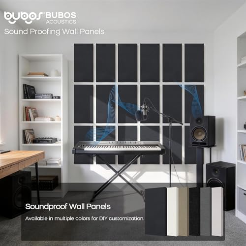 BUBOS 2-Pack Fabric Acoustic Panels 23.6x11.8x1", Self-Adhesive Sound Panel - Image 7