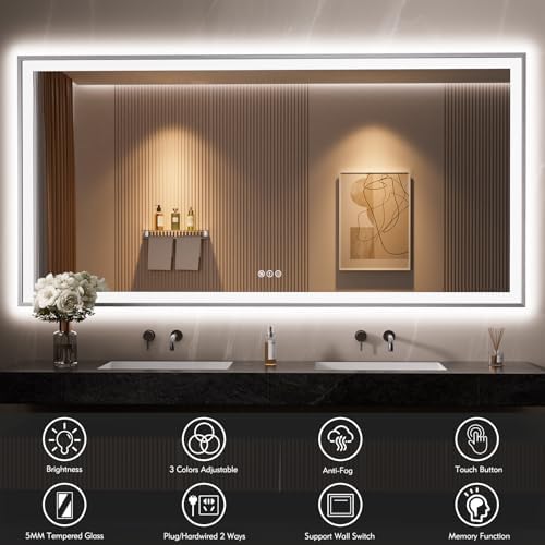 72x36 Inch LED Bathroom Mirror - Image 2