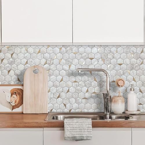 DICOFUN 1 Hexagon Tile Peel and Stick Backsplash - Image 4