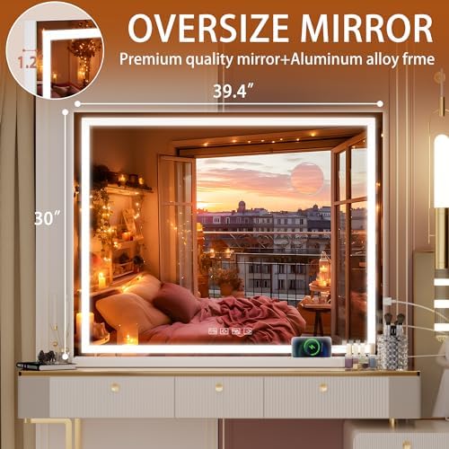Hasipu Vanity Mirror with Lights and Bluetooth Speaker, Lighted Makeup Mirror - Image 3