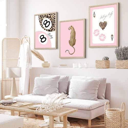 Trendy Leopard Wall Art Cheetah Print Canvas Wall Decor 8 Ball Poster Preppy - Image 7