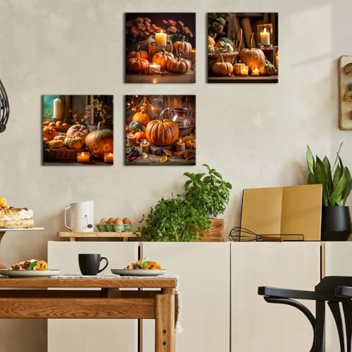 Fall Wall Art Fall Pumpkin Canvas Pictures Bathroom Autumn Decor Thanksgiving - Image 4